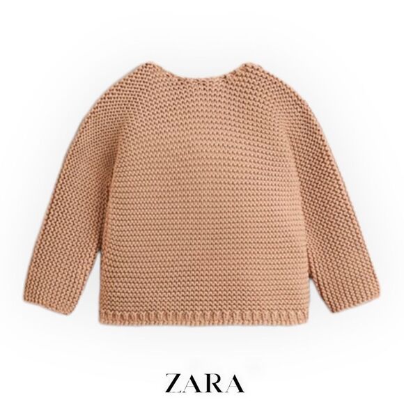 Zara Other - ZARA Baby | Pale Pink | CHUNKY KNIT COTTON SWEATER WITH KIMONO SLEEVES